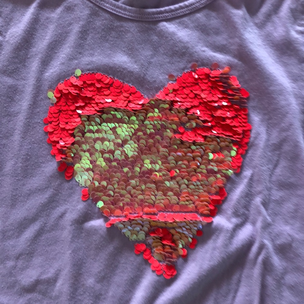 J. Crew Crewcuts Sequins Heart tee - Picture 3 of 5